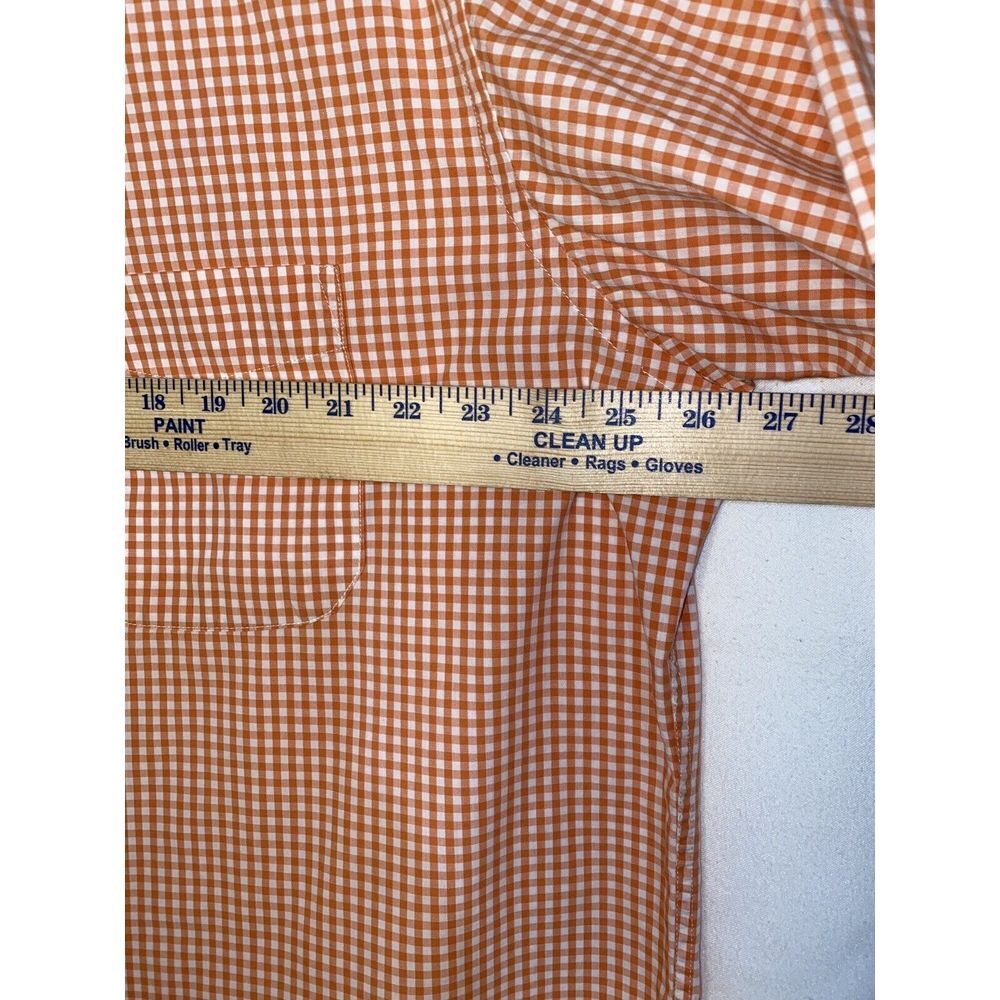 R&R Casuals Men's Button Up Checkered‎ Thick Cotton Shirt SIZE XL Orange - Picture 4 of 5